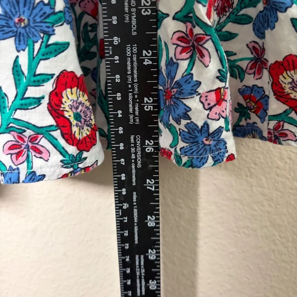 Vineyard Vines Dress Girl's Small Floral V-Neck Ruffle Sheath Colorful 7-8